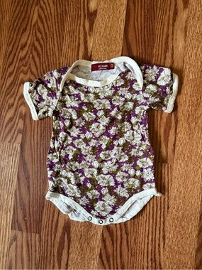 Milkbarn bamboo Purple Floral Baby One-Piece 3-6 months